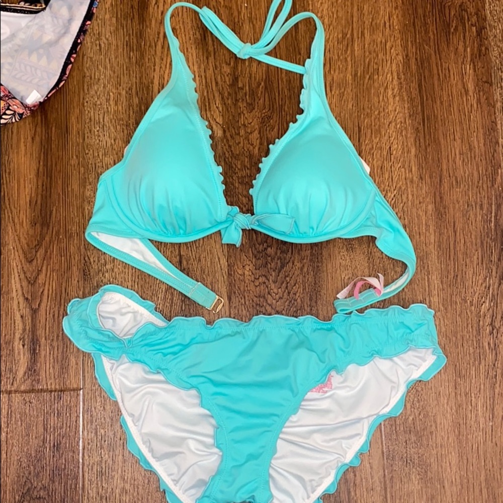 Victoria’s Secret Mint Ruffle Bikini